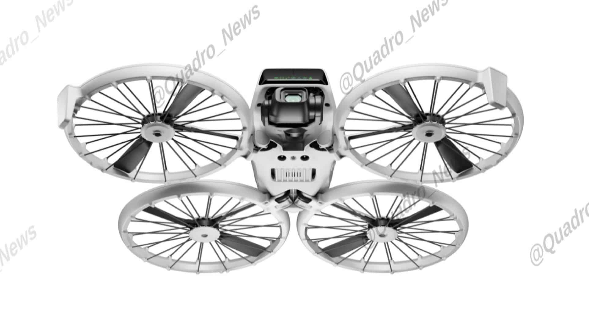 Front view of the unfolded Flip with its gimbal camera facing forward.