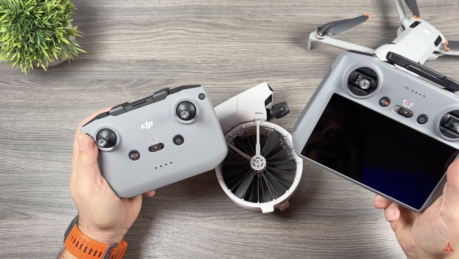 DJI Flip hovering during the voice control and onboard audio demonstration.