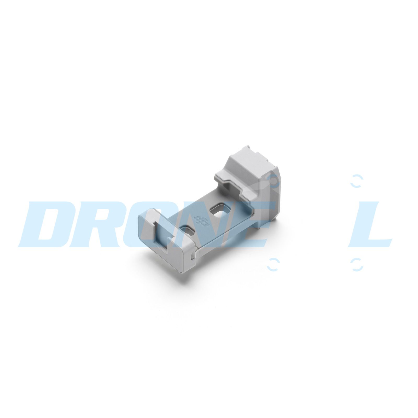 The clamp lying on its side with the DJI logo across the cradle.