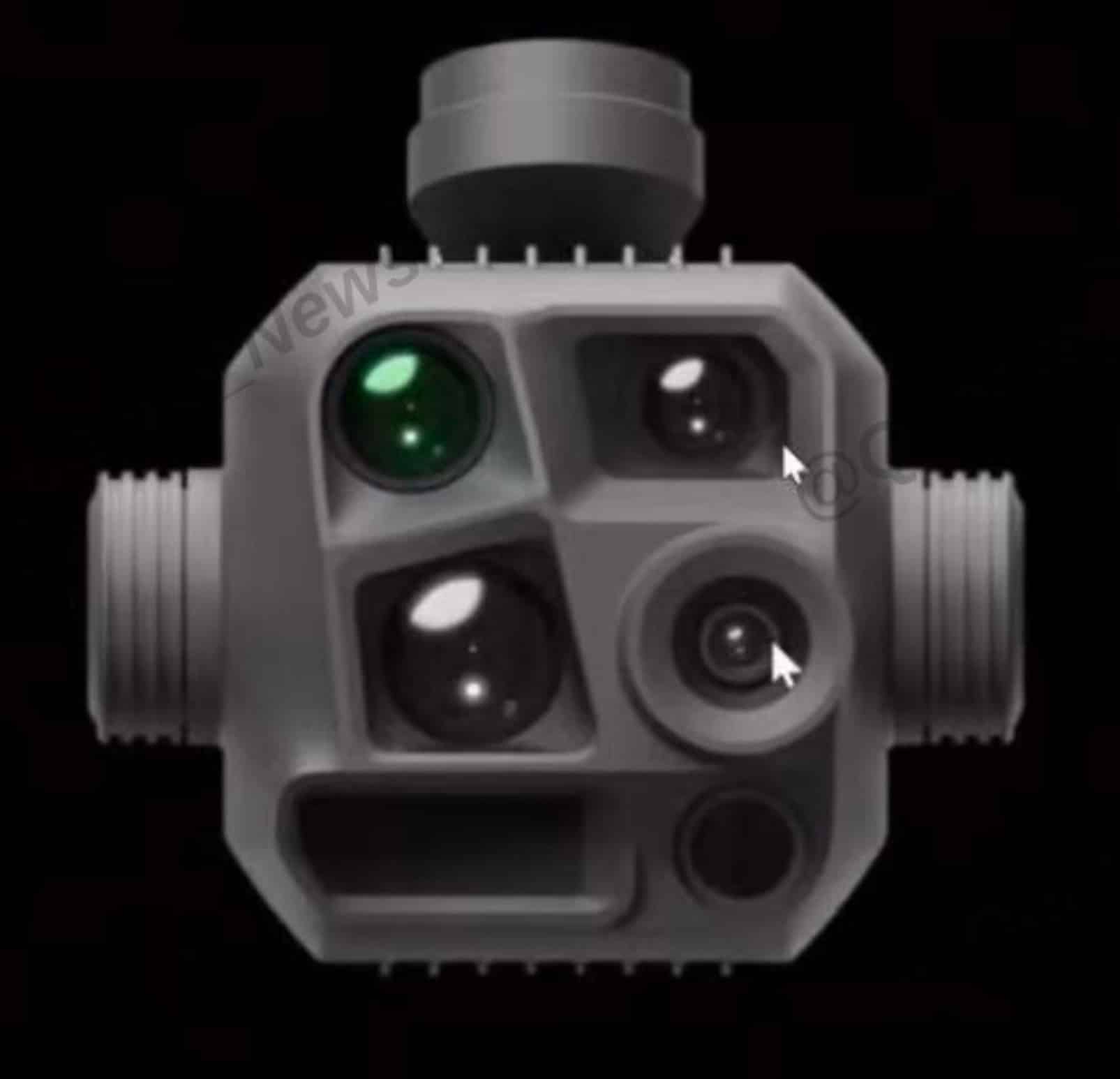 Render of the Matrice 4 sensor head showing its multi-lens gimbal turret.