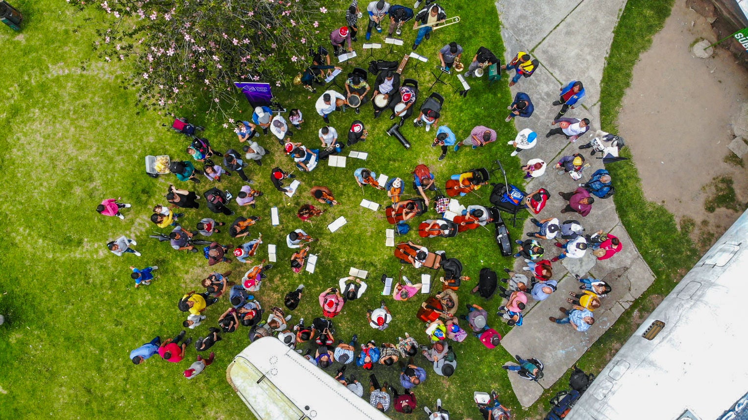 Cenital Shot of an Orchestra