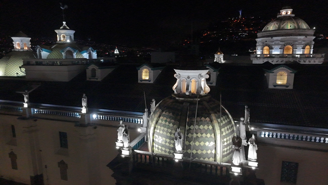 Historical Quito at night, shoot with Dji Neo