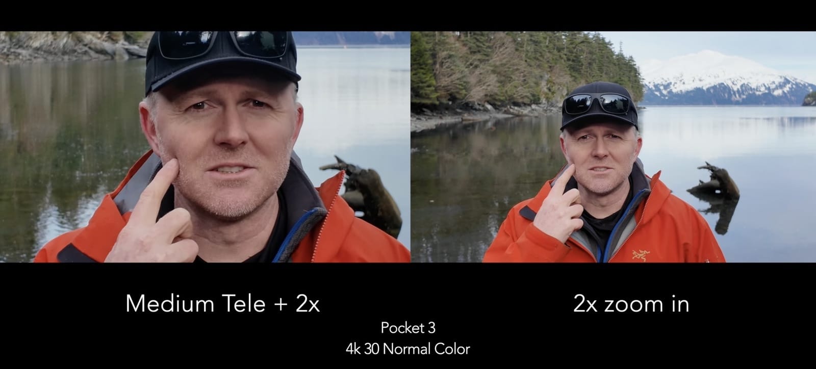 The full zoom range compared on an Alaska beach as the tide creeps in.