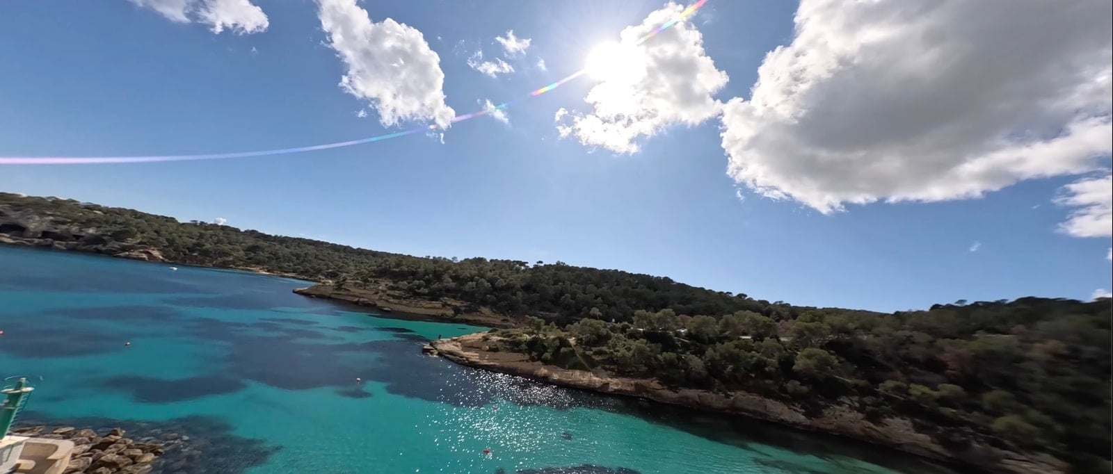 Sunset footage showing the streaked lens flares the anamorphic lens produces.