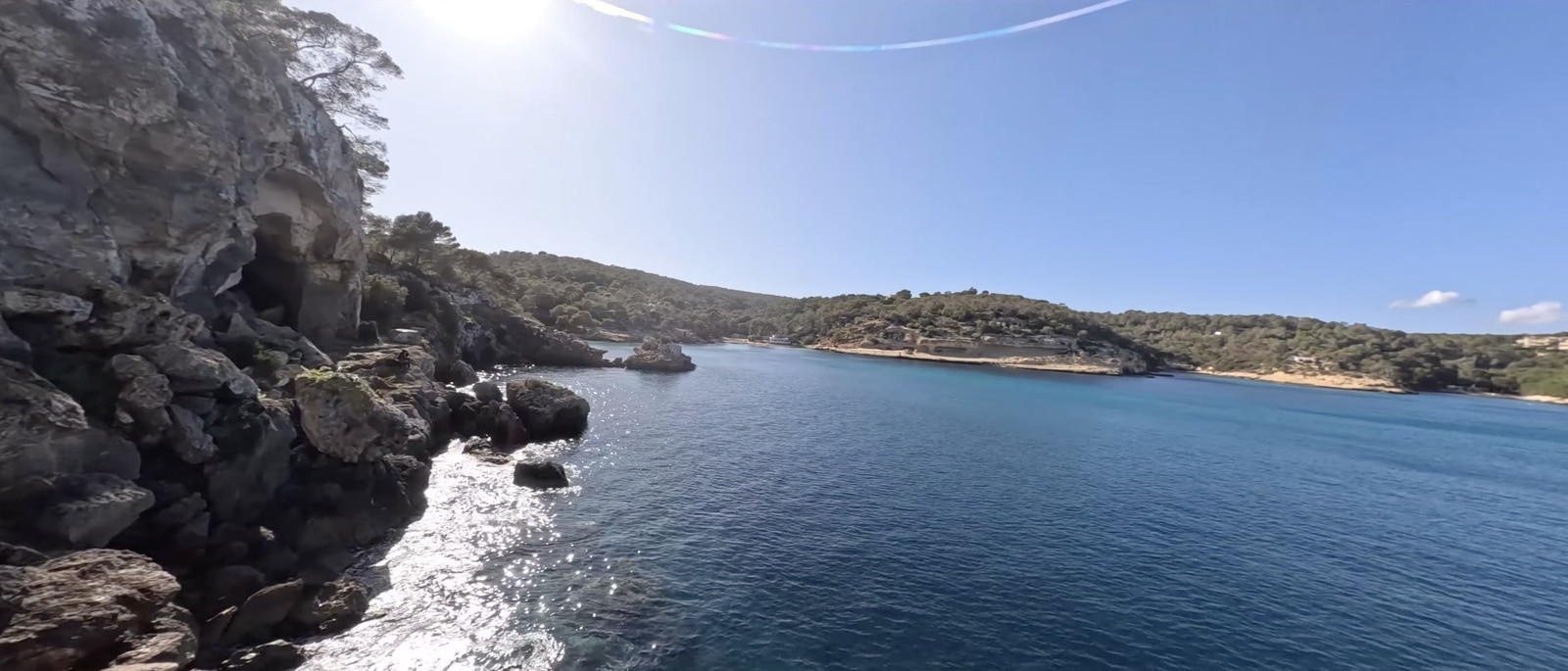 Night frame highlighting GoPro's weaker low-light performance with the anamorphic lens.