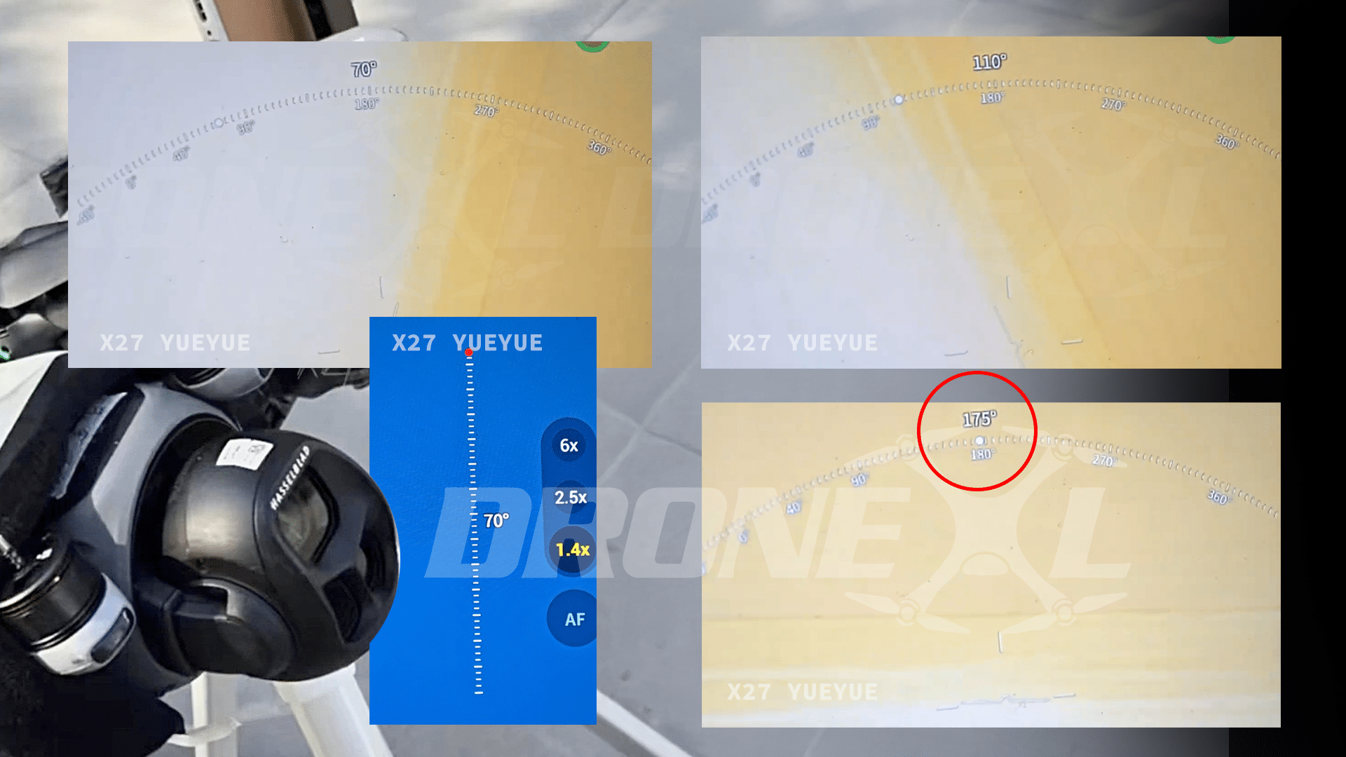 Leaked screen grabs with the gimbal roll readout circled at 175 degrees.