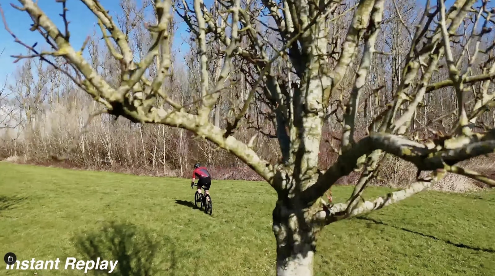 The Flip brushing foliage as it cuts around a tree instead of retracing the exact path.