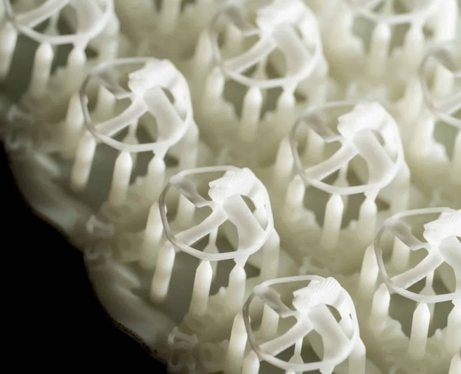 Dozens of the micro-drones arrayed together on their fabrication substrate.