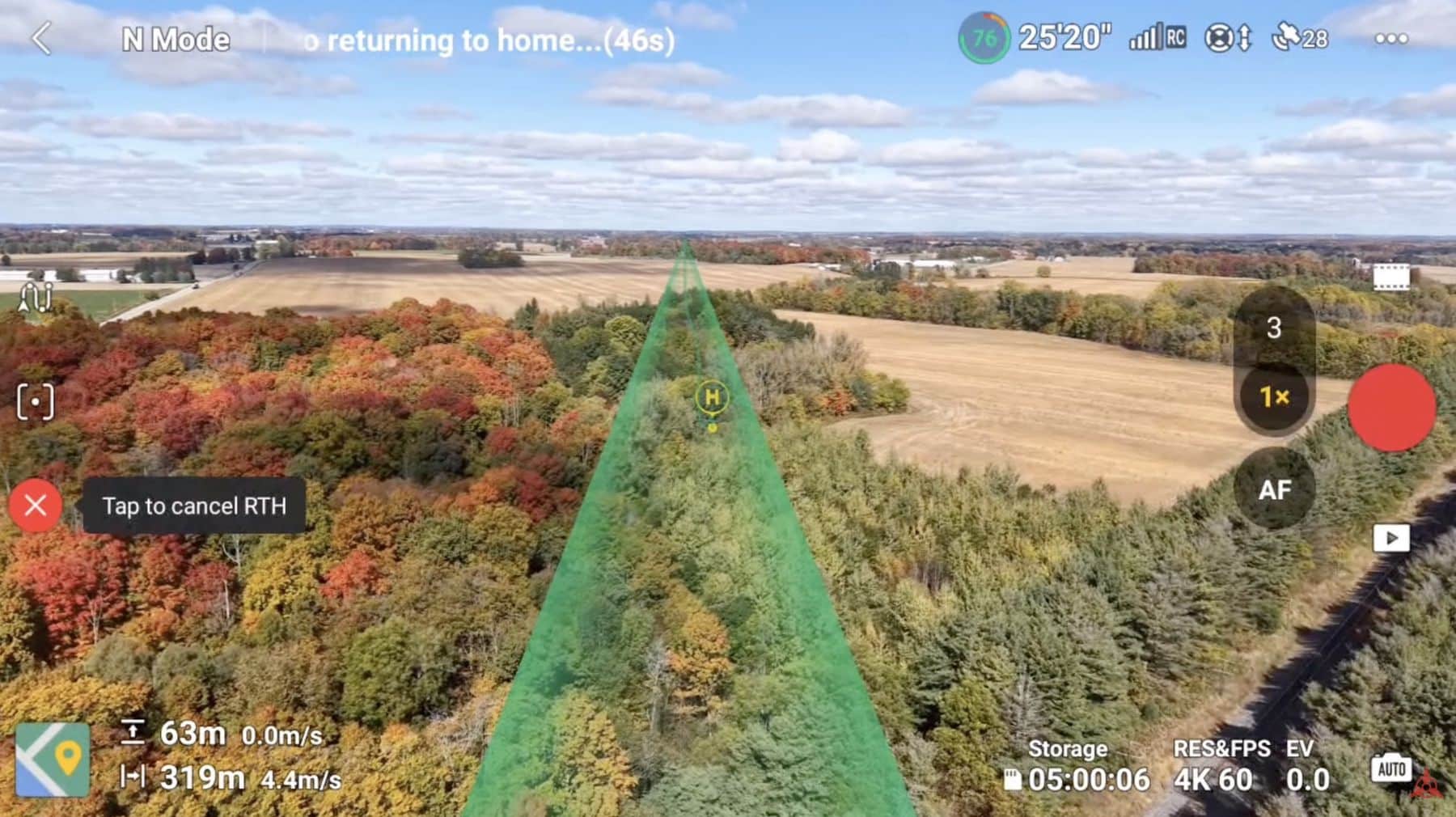 Sample footage accompanying the Air 3S improved Return-to-Home demonstration.