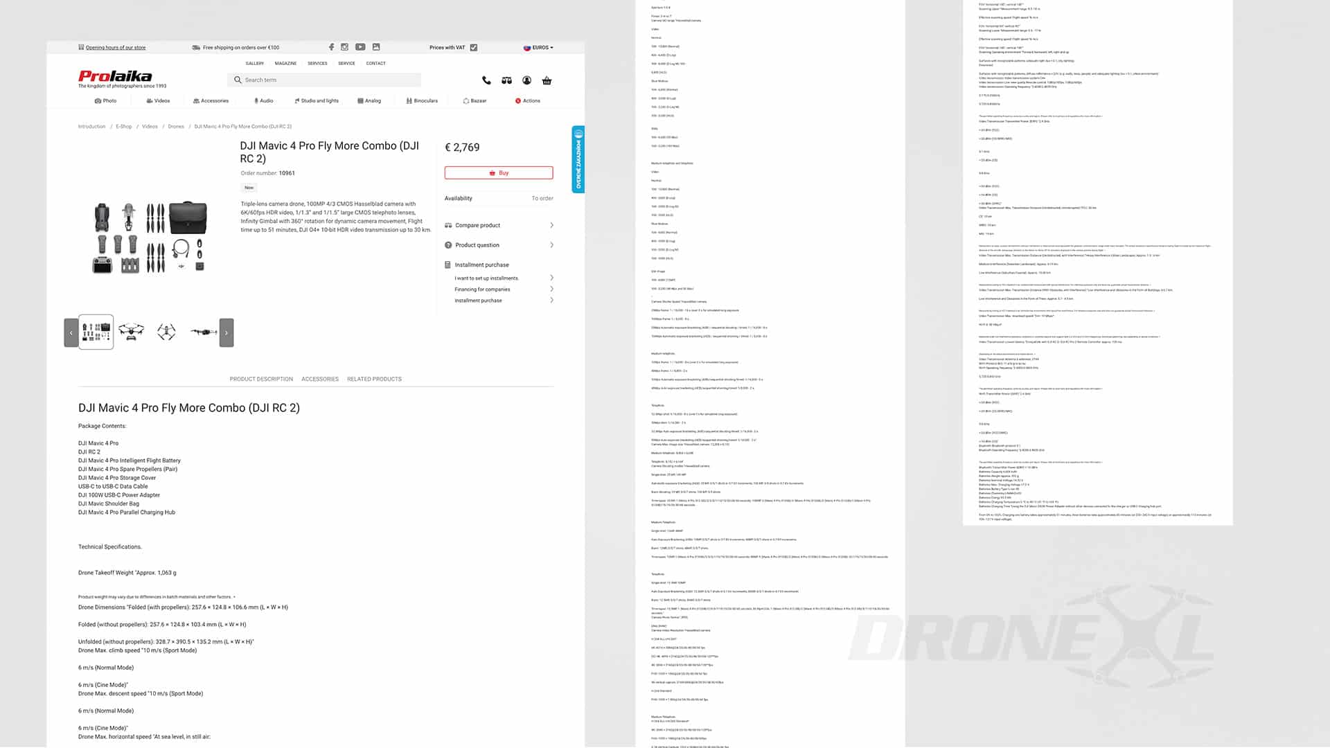 Full Mavic 4 description leaked by Slovakian webshop Prolaika.