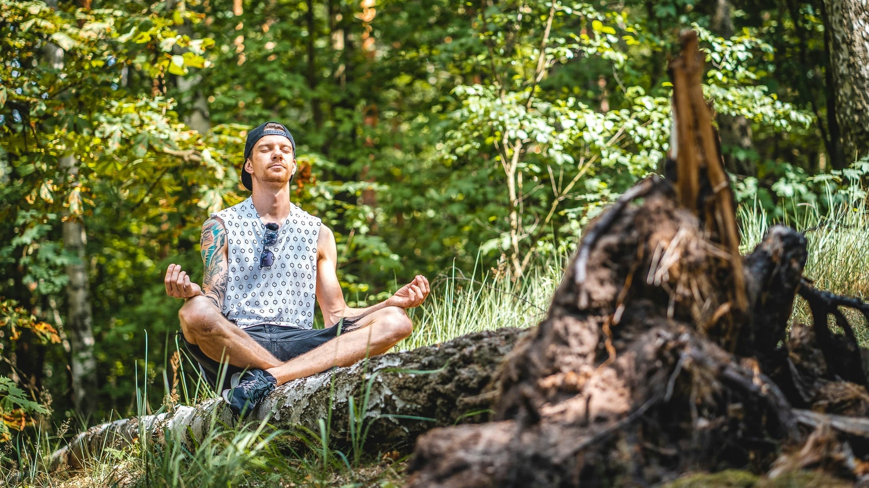 zen relaxing man meditation