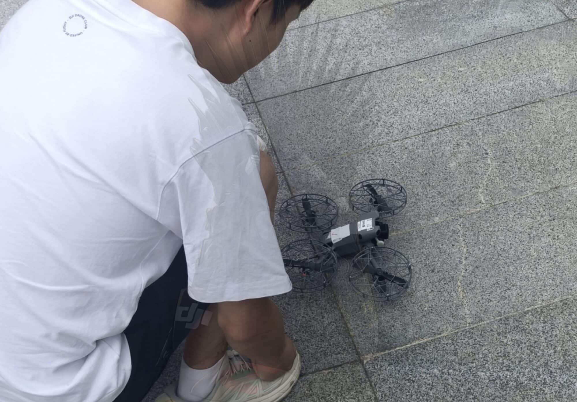 DJI Mini 5 Pro fitted with lightweight propeller cages meeting FAA Category 1 rules.