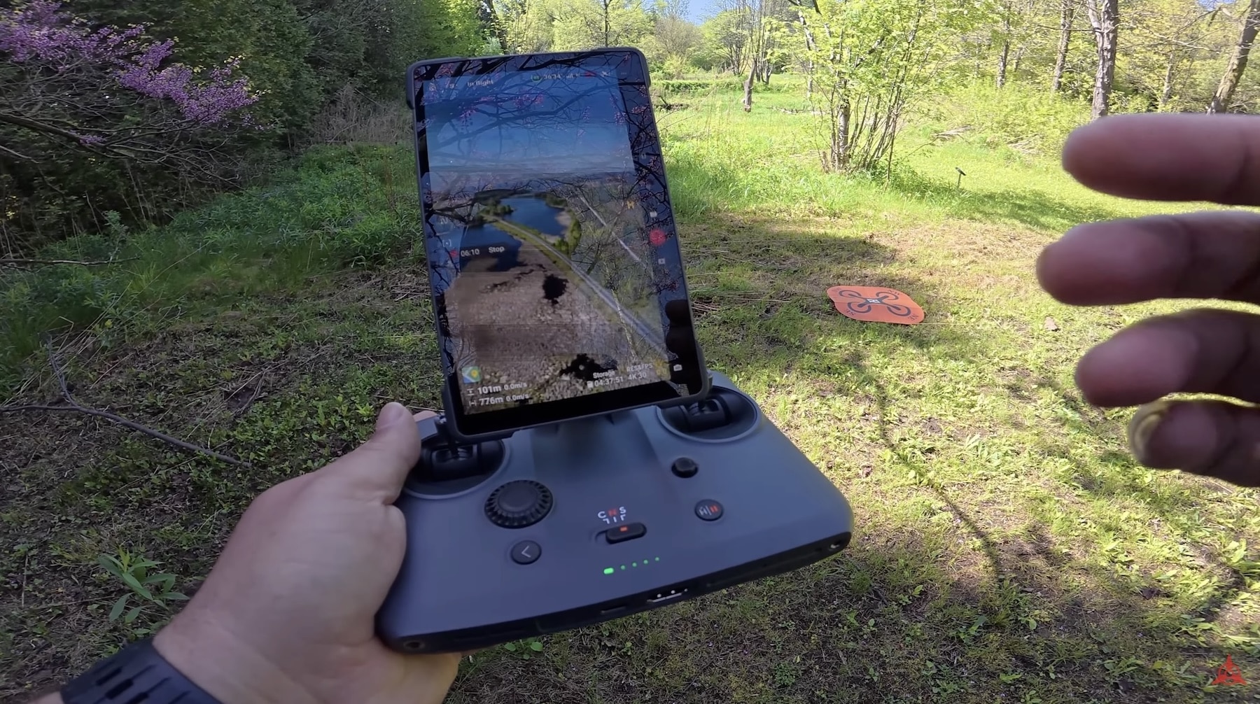 DJI RC Pro 2 allows you to swivel the screen to shoot in vertical mode.