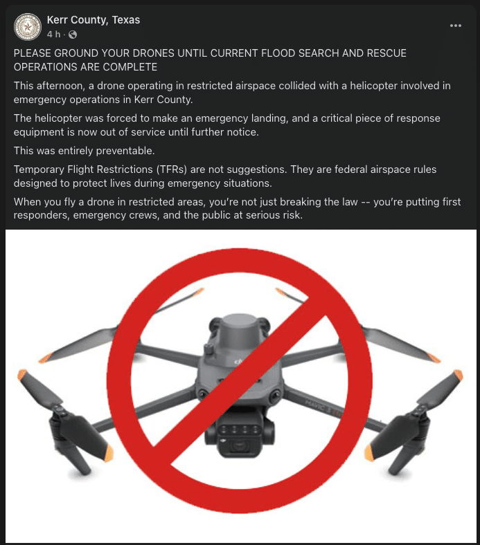 texas flood helicopter drone crash uas uav drones floods