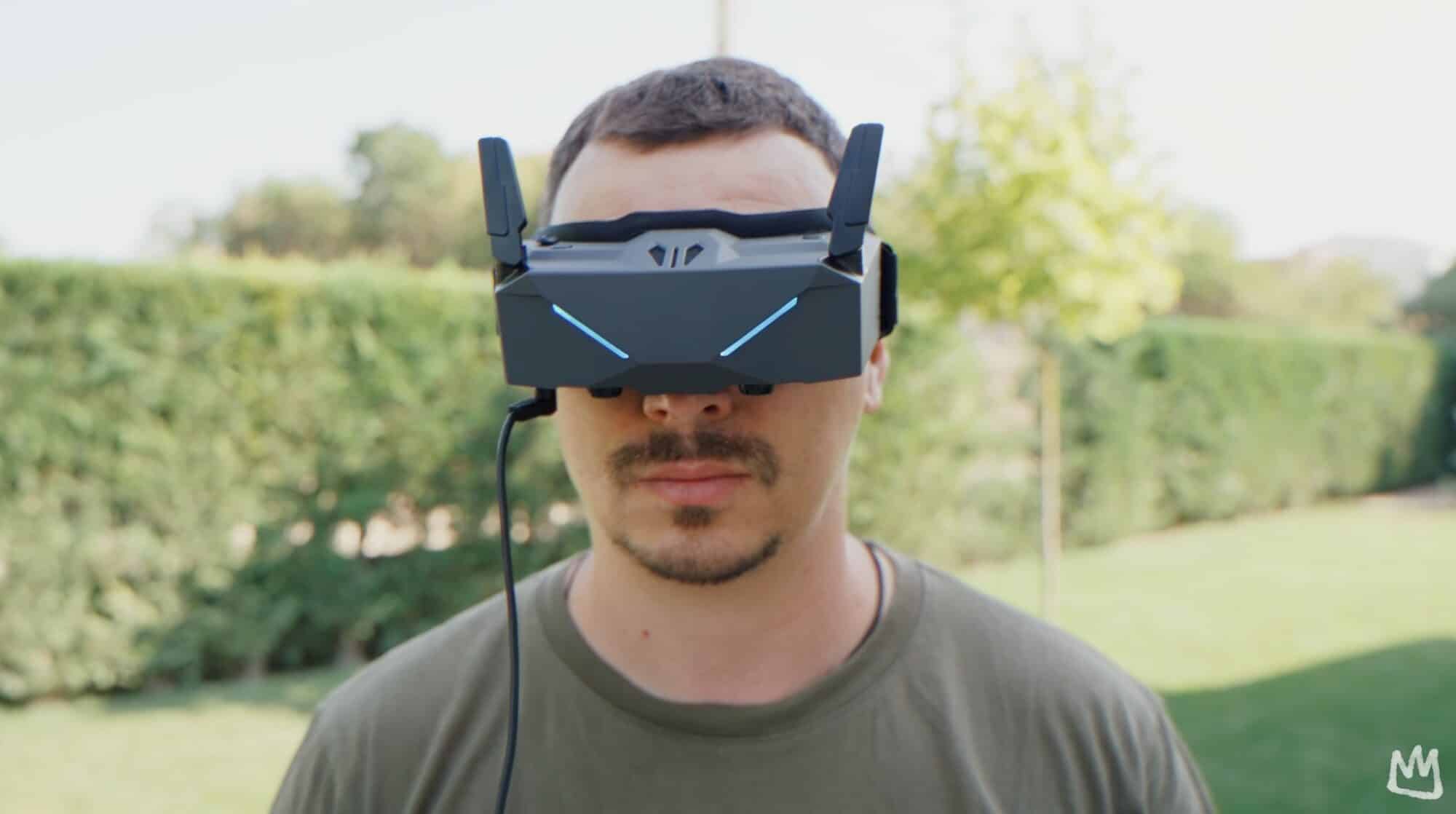 iFlight SkyViz goggles placed side by side with DJI Goggles 3 for comparison.