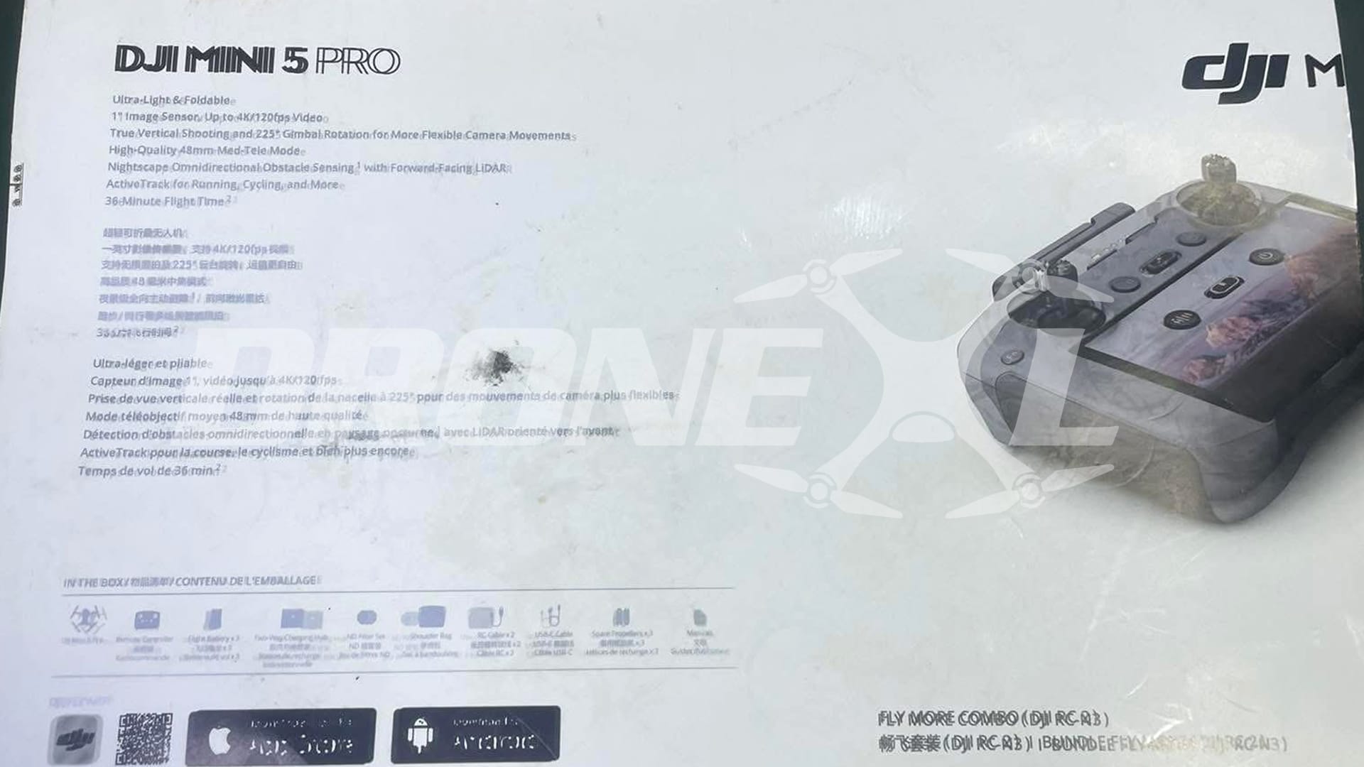 DJI MINI 5 PRO Box leaked confirming all key features
