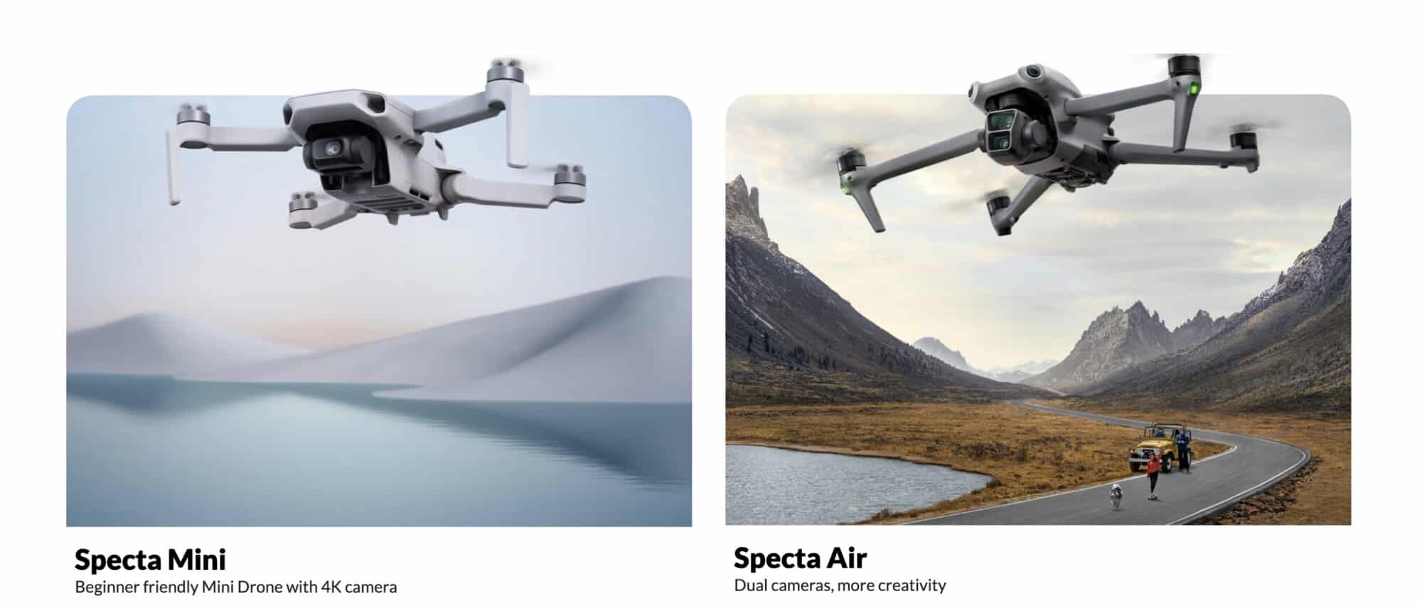 Two Cogito product listings side by side, the Specta Mini and the Specta Air.