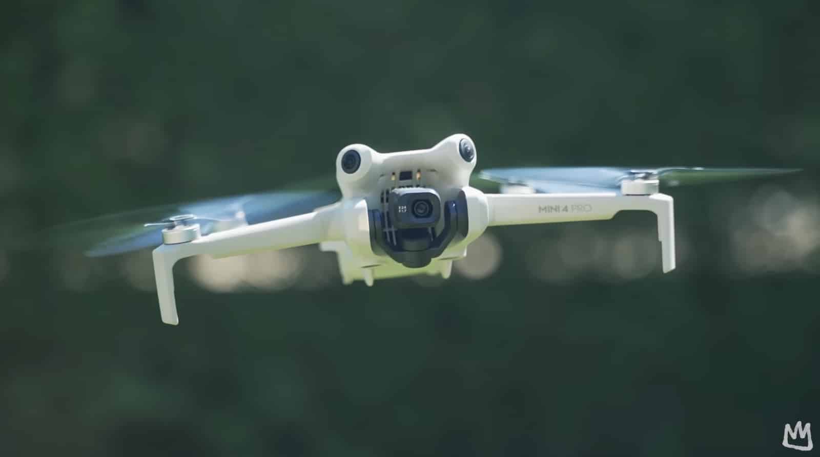 The DJI Mini 4 Pro, noticeably shorter and smaller than its successor.