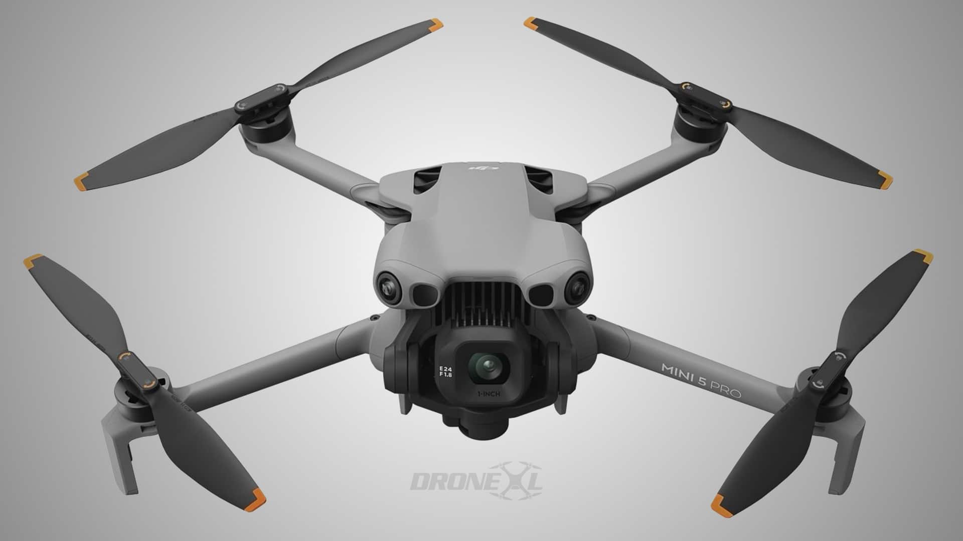 Leaked front render of the unfolded Mini 5 Pro showing camera and forward sensors.