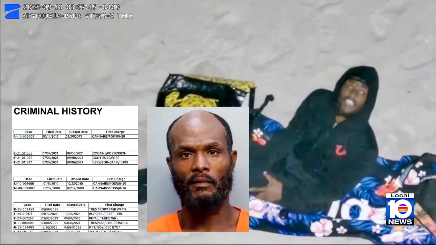 Sunny Isles Police Drone Catches Trespasser on Dark Beach
