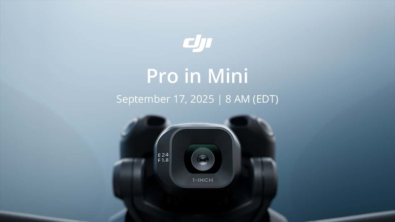 DJI Pro in Mini teaser announcing a September 17, 2025 launch event.