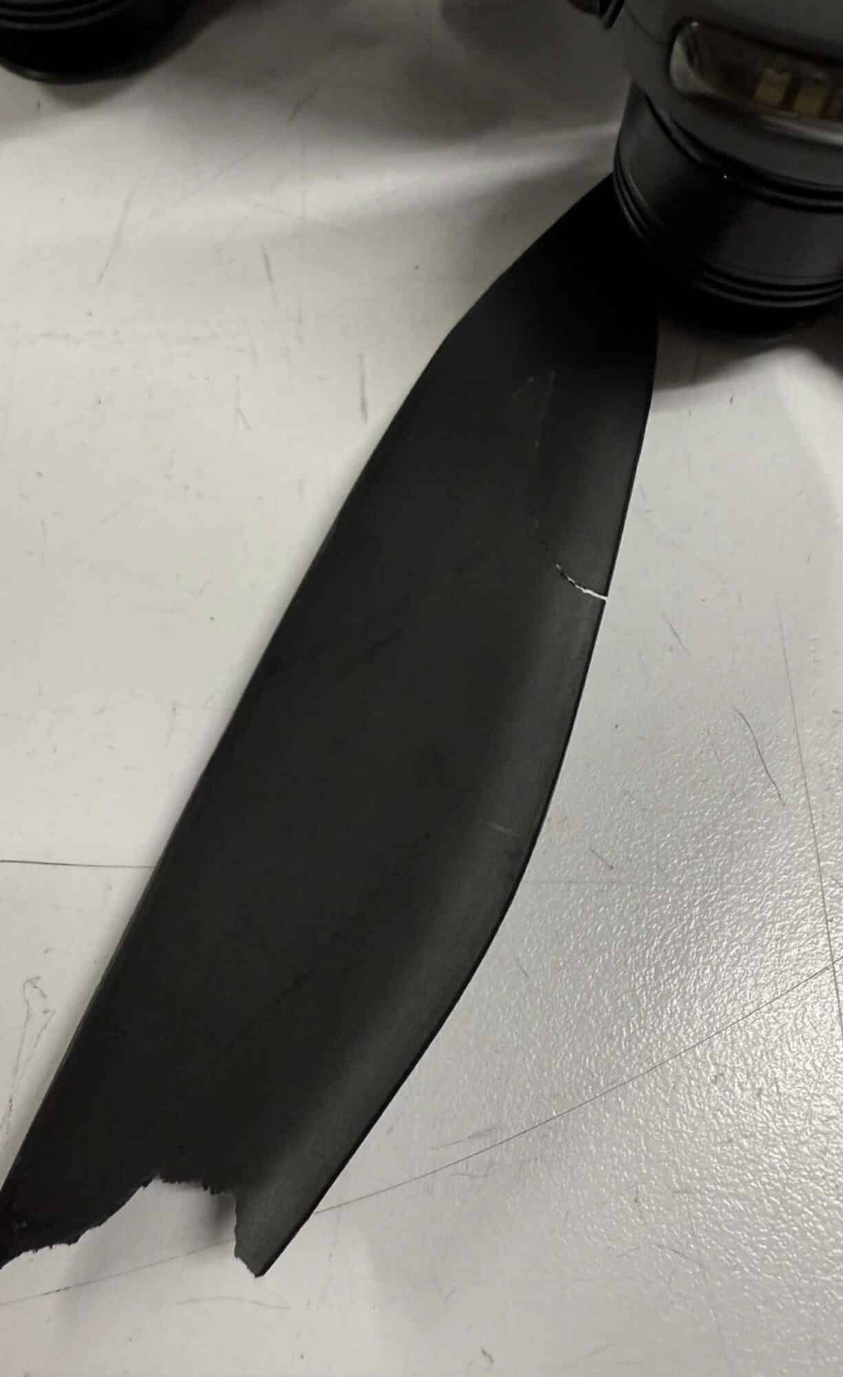 The snapped Mavic 4 Pro arm, showing where the structure gave way on impact.