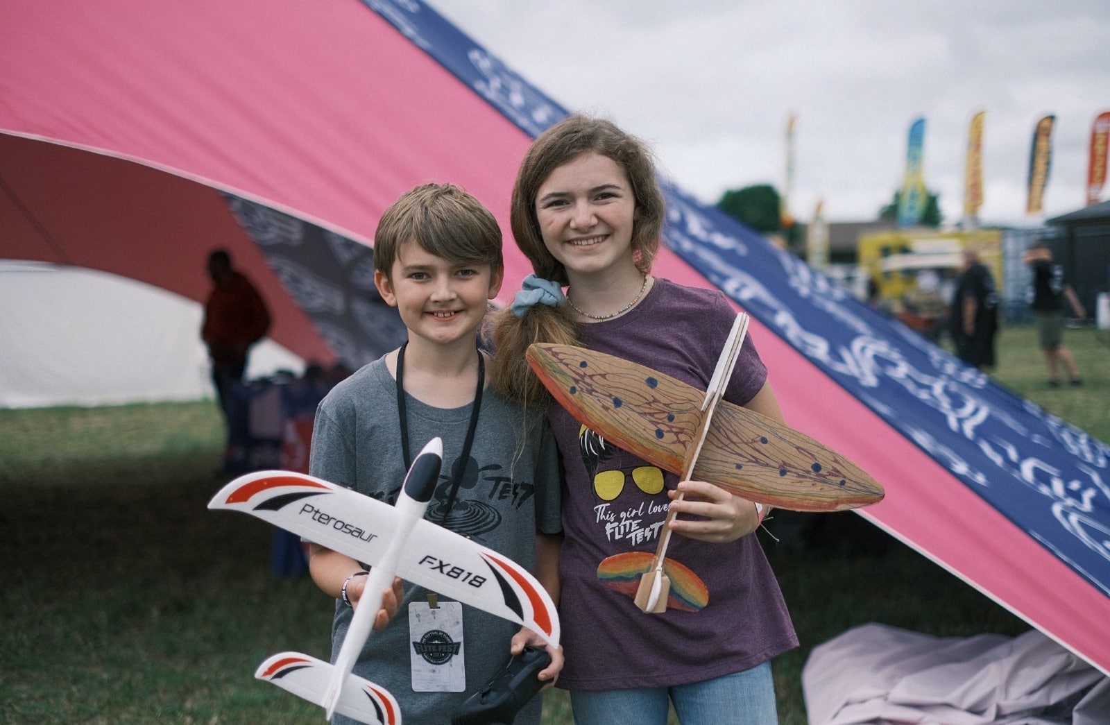 Pilots and spectators lining the flight line at Flite Fest 2023.