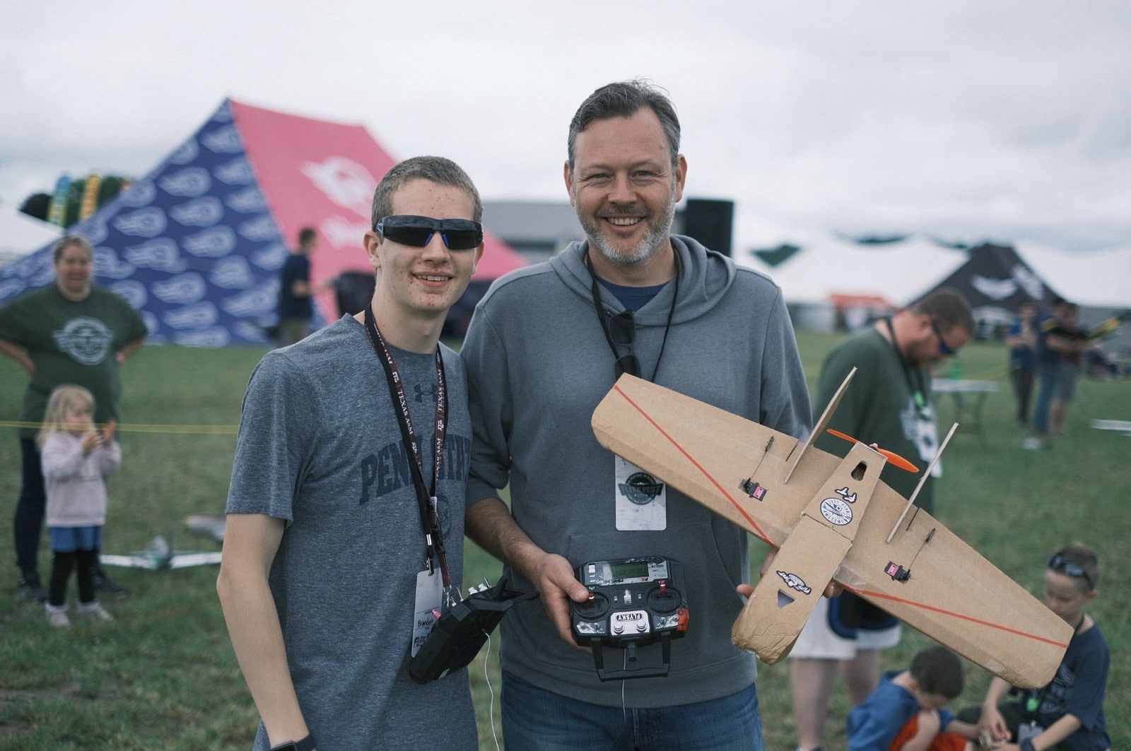 Young pilots taking their turn on the sticks at Flite Fest 2023.
