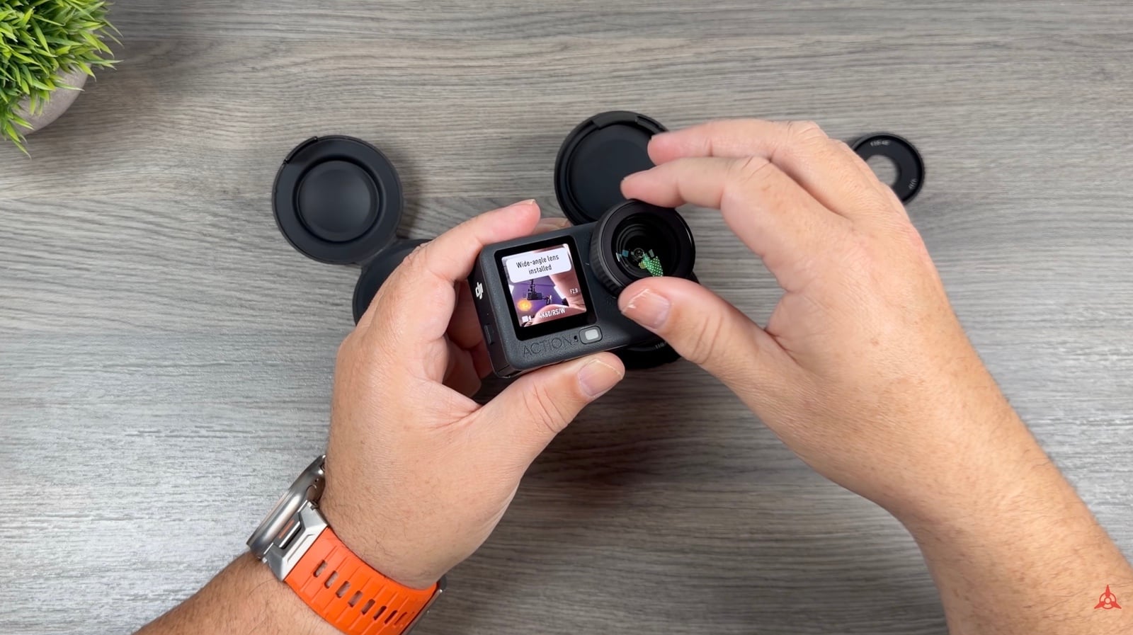 The field of view boost lens attached, widening coverage to 182 degrees.
