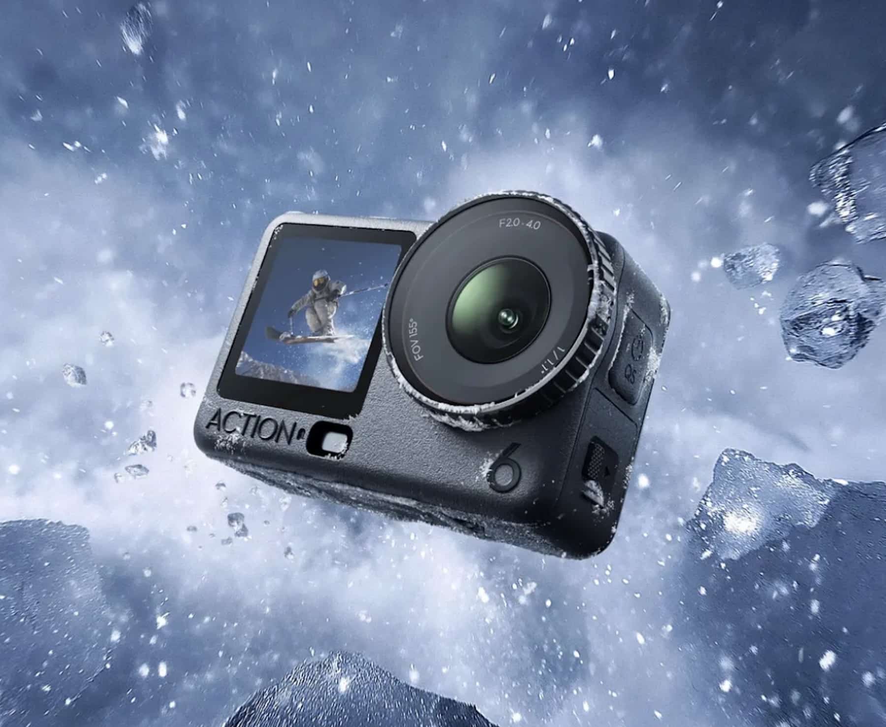 The Osmo Action 6 with its variable f/2.0 to f/4.0 aperture lens.