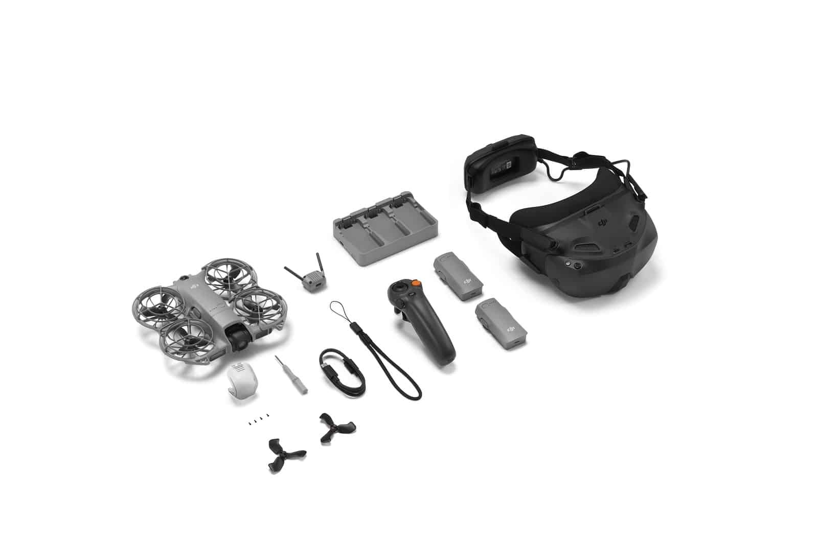 Top-down view of the compact DJI Neo 2 airframe.