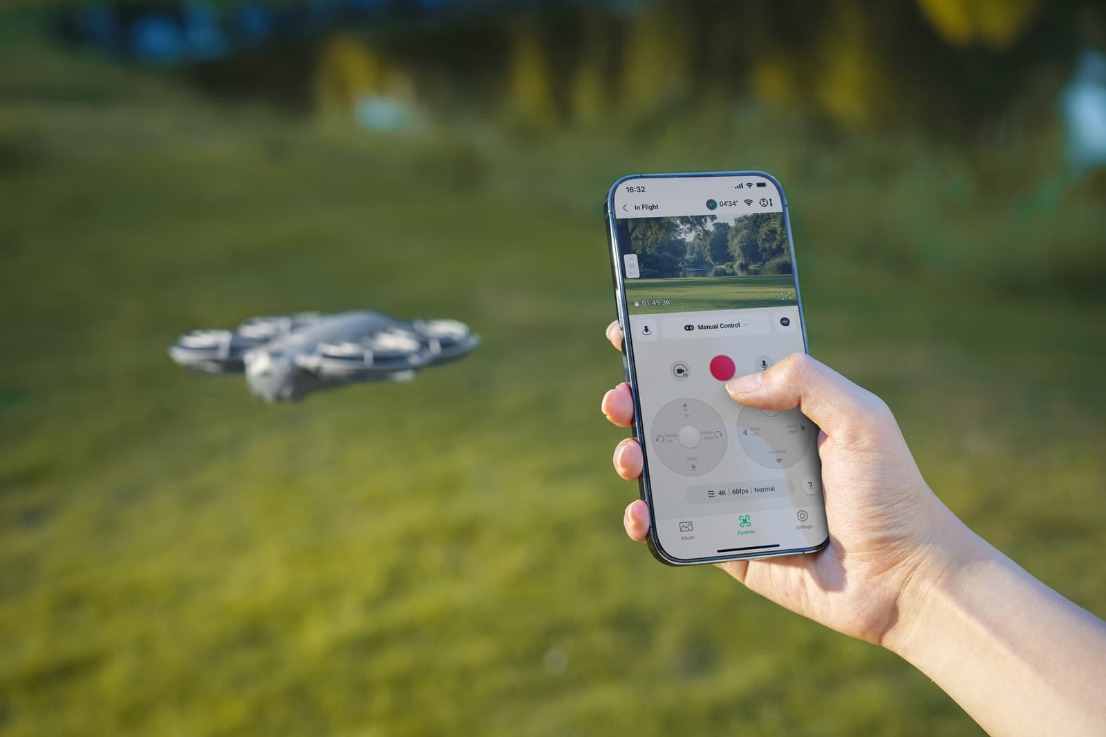 Pilot launching the DJI Neo 2 from an open palm without a controller.