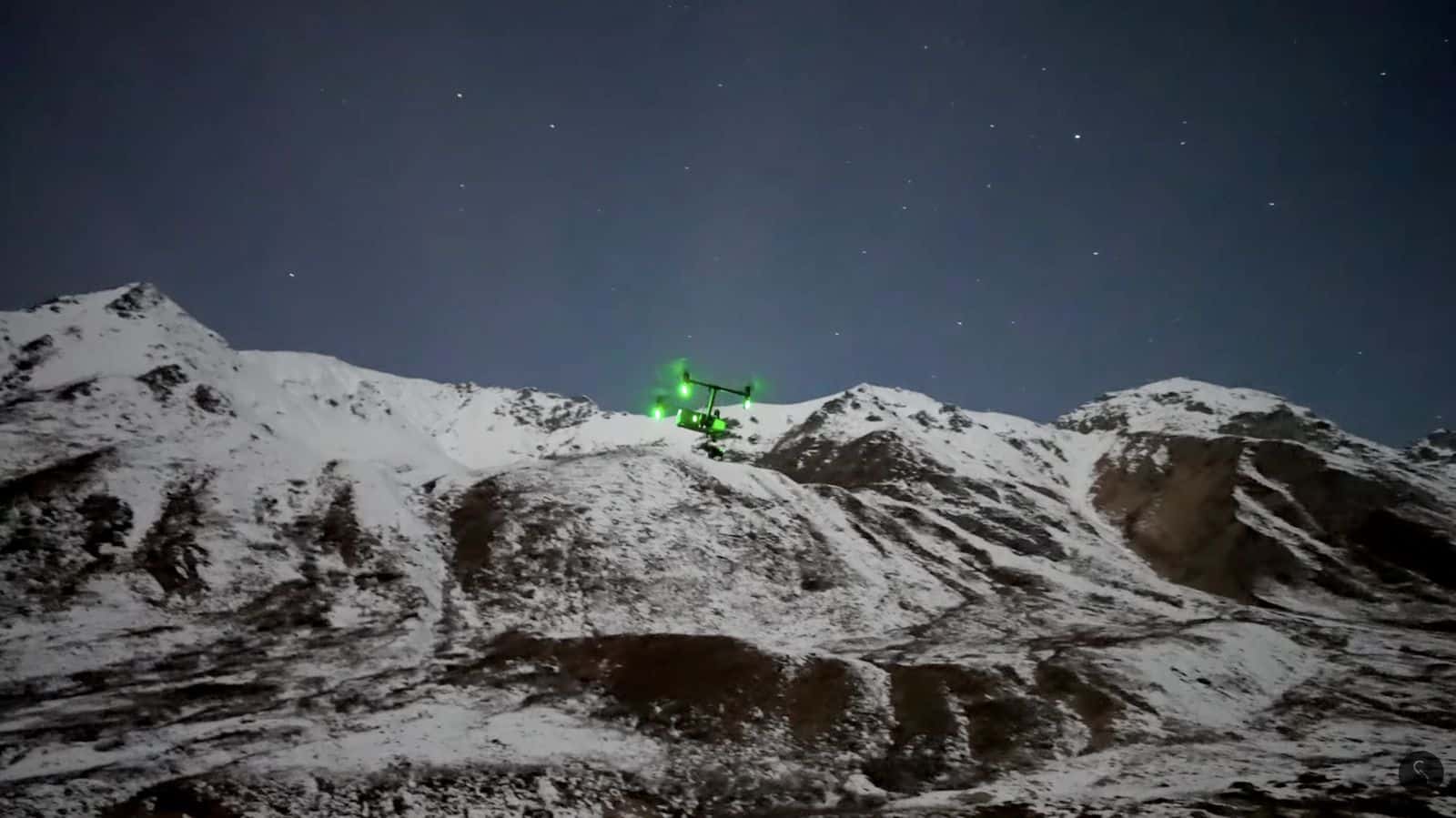Low-light aerial frame captured with the Mavic 4 Pro at f/2.