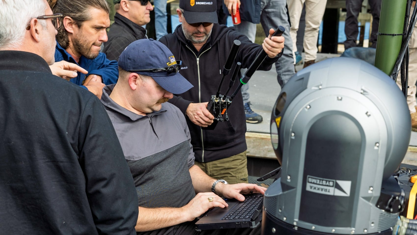 Counter-drone prototype mounted aboard a Dutch Navy FRISC at Bold Machina.