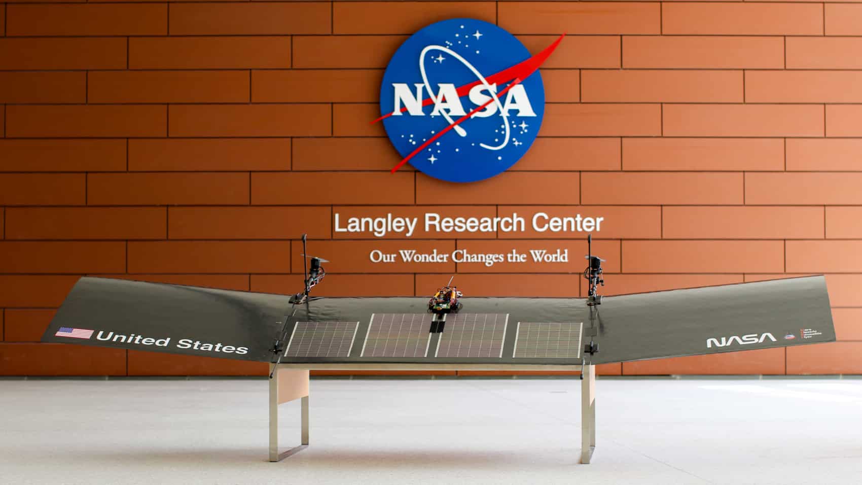 A half-scale model of the Mars Electric Reusable Flyer from NASA Langley.