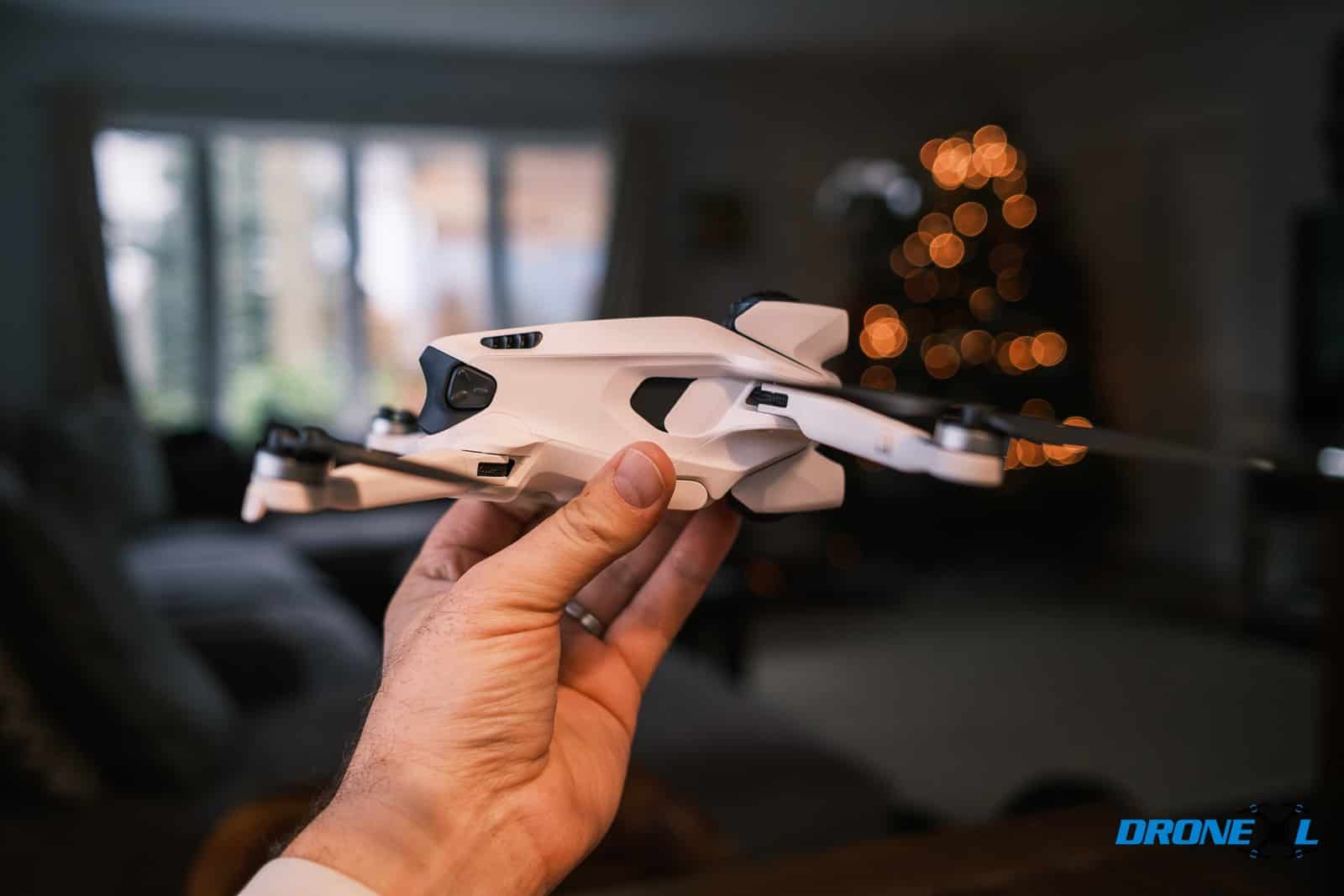 Unfolding the A1 legs, which swing out without a DJI-style folding sequence.