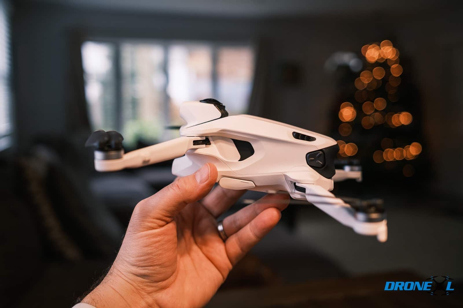 Top-down look at the A1 and its upward-facing 360-degree camera lens.