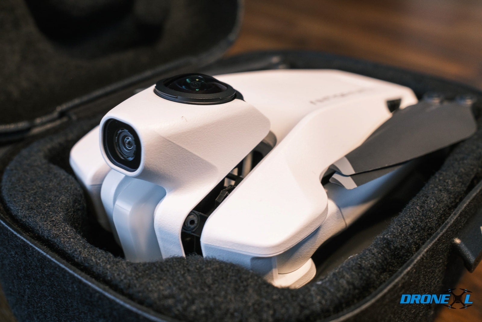 The Infinity Bundle sling bag packed with drone, goggles and spares.