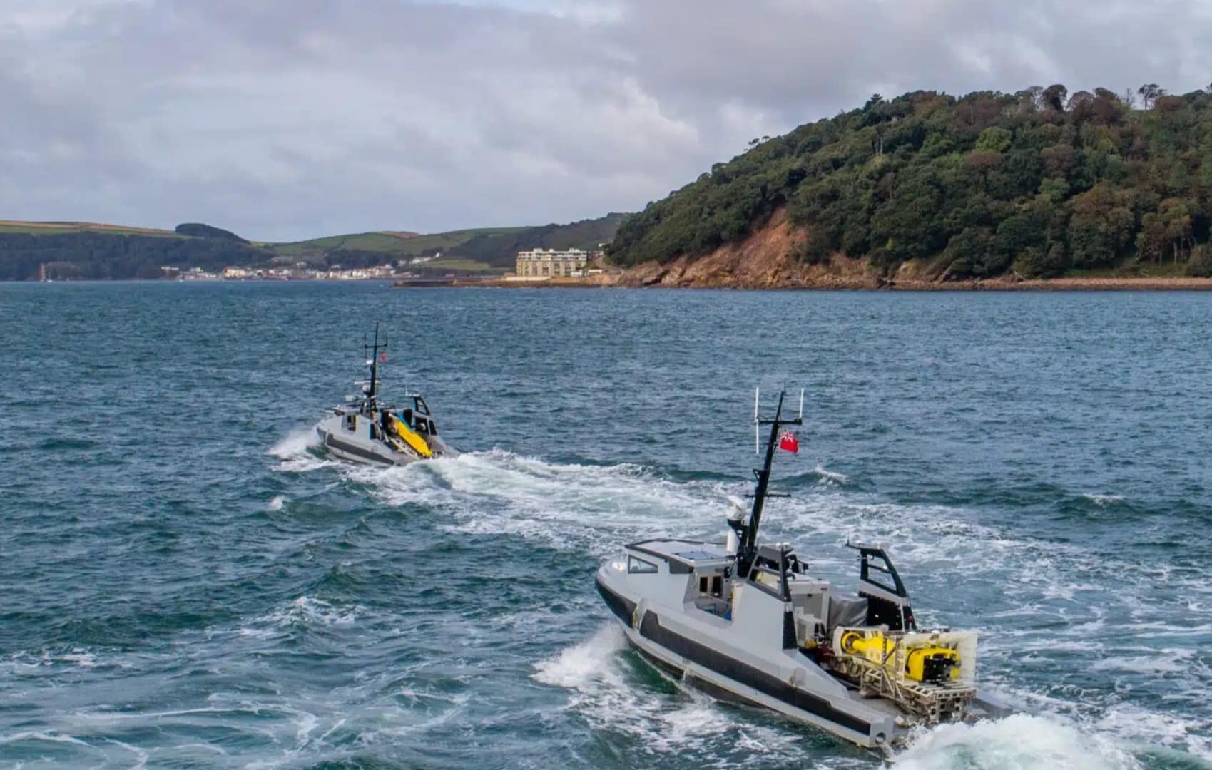 The Royal Navy's Ariadne, an Uncrewed Surface Vehicle (USV) and mine hunter.