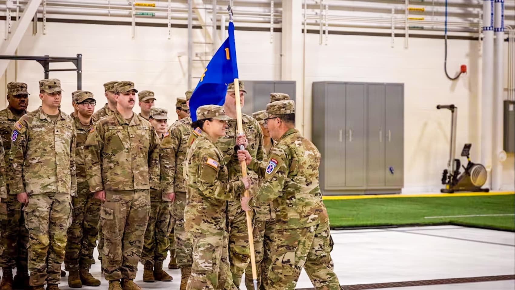 Soldiers at the Fox Company activation ceremony at Fort Drum, New York.