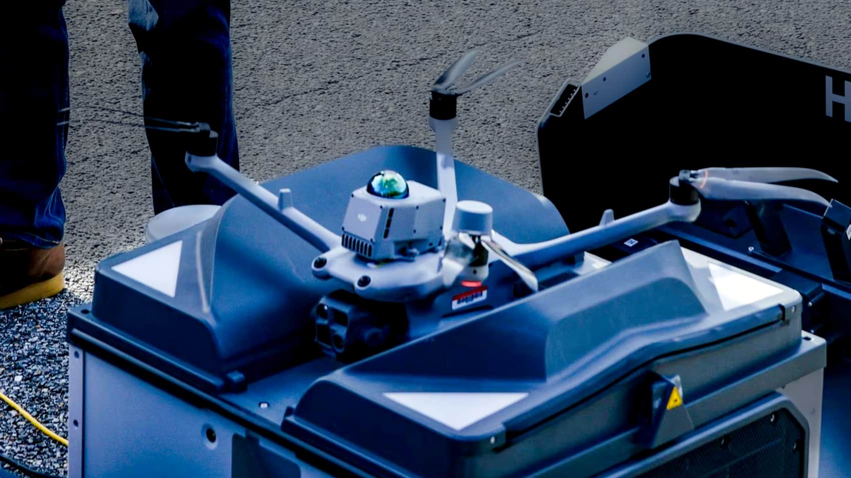 Thermal and optical detection imagery from Team Crossfire's DJI drone during the test.