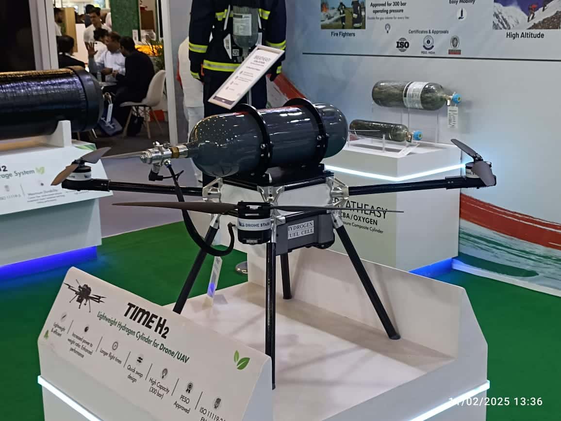 Time Technoplast's Time H2 Hydrogen Cylinder Drone
