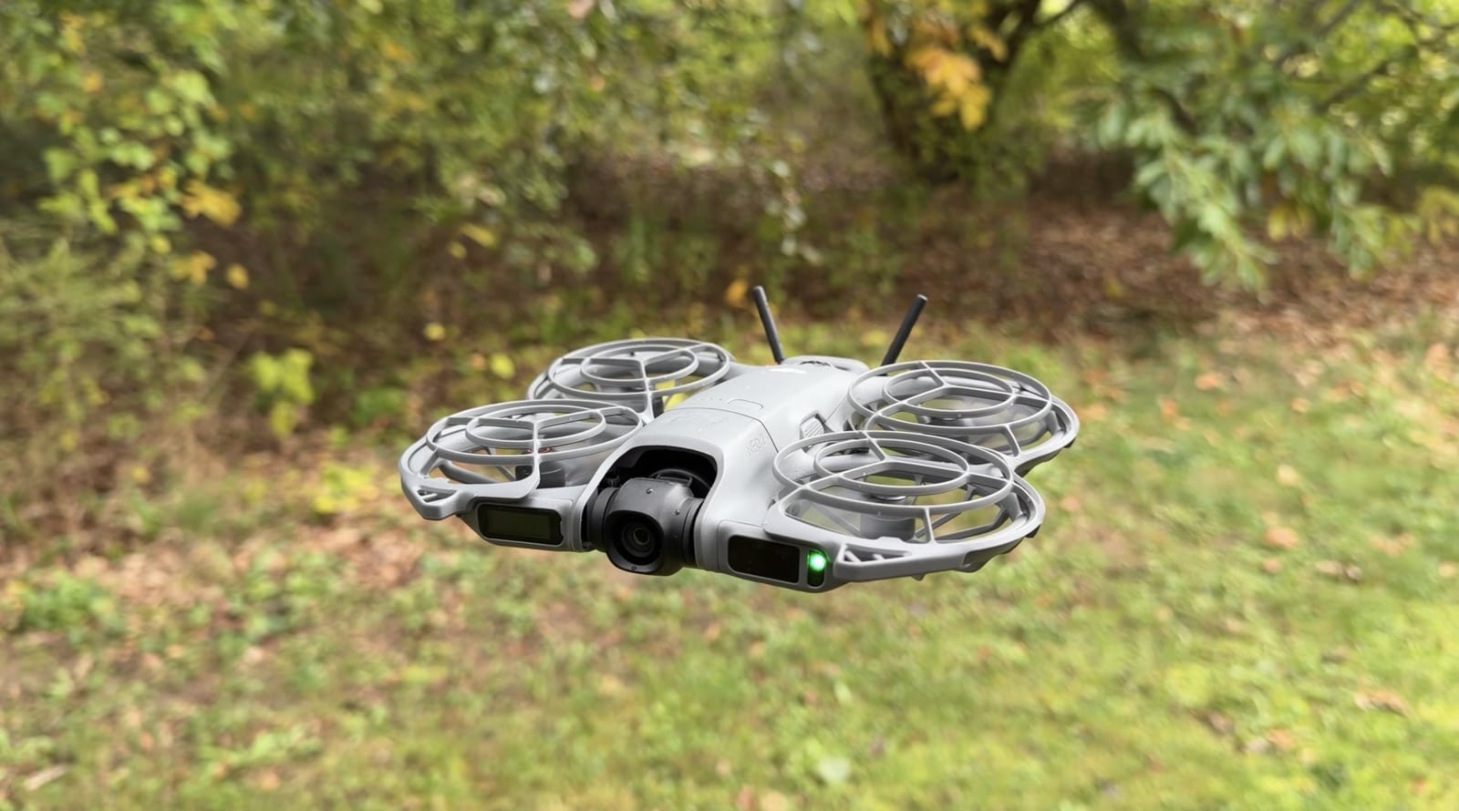 DJI Neo 2 launched from the hand for controller-free tracking and quick B-roll.