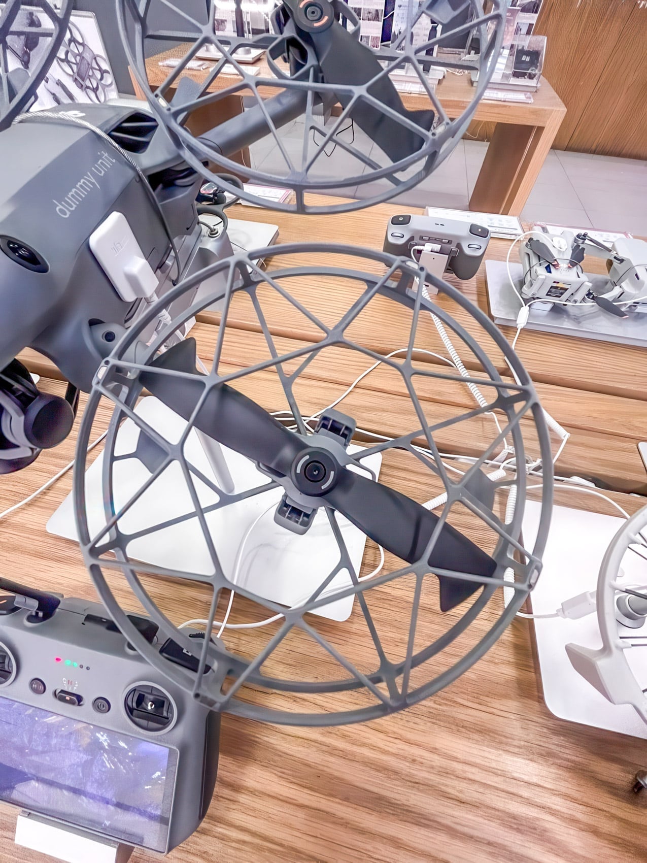 Leaked photo of a DJI Mini 5 Pro wearing 360-degree propeller guards.