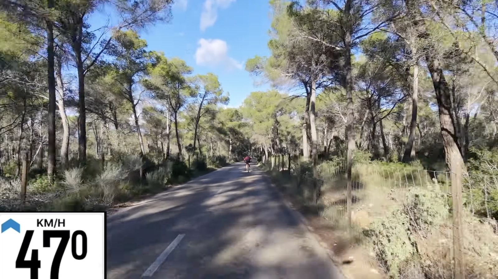 Neo 2 falling behind on a road descent at 30 miles per hour (48 km/h).