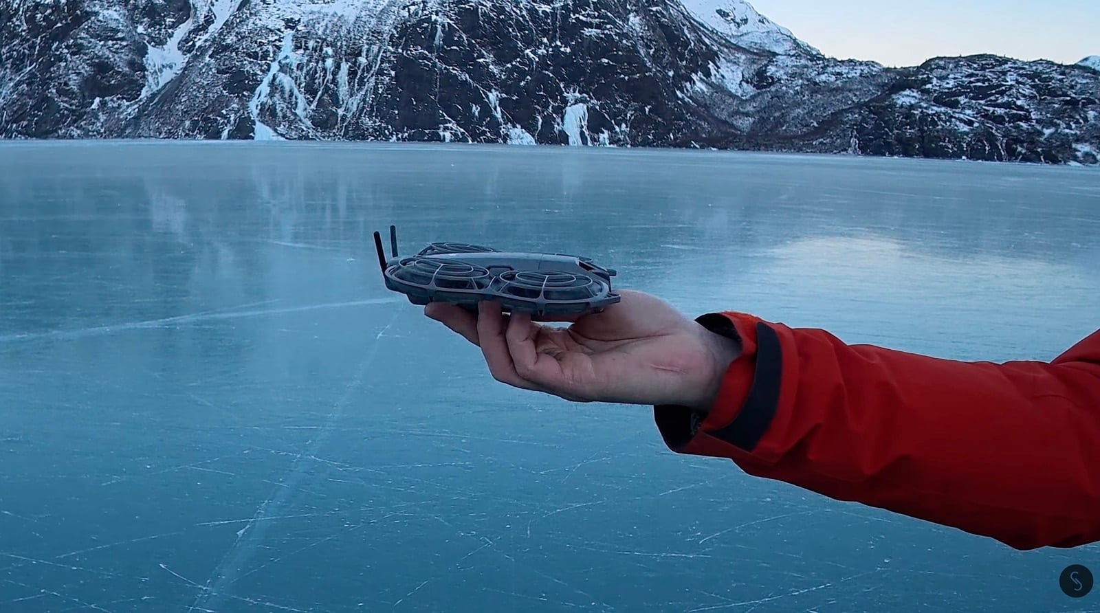 All three palm-sized drones lined up for the extreme cold comparison.
