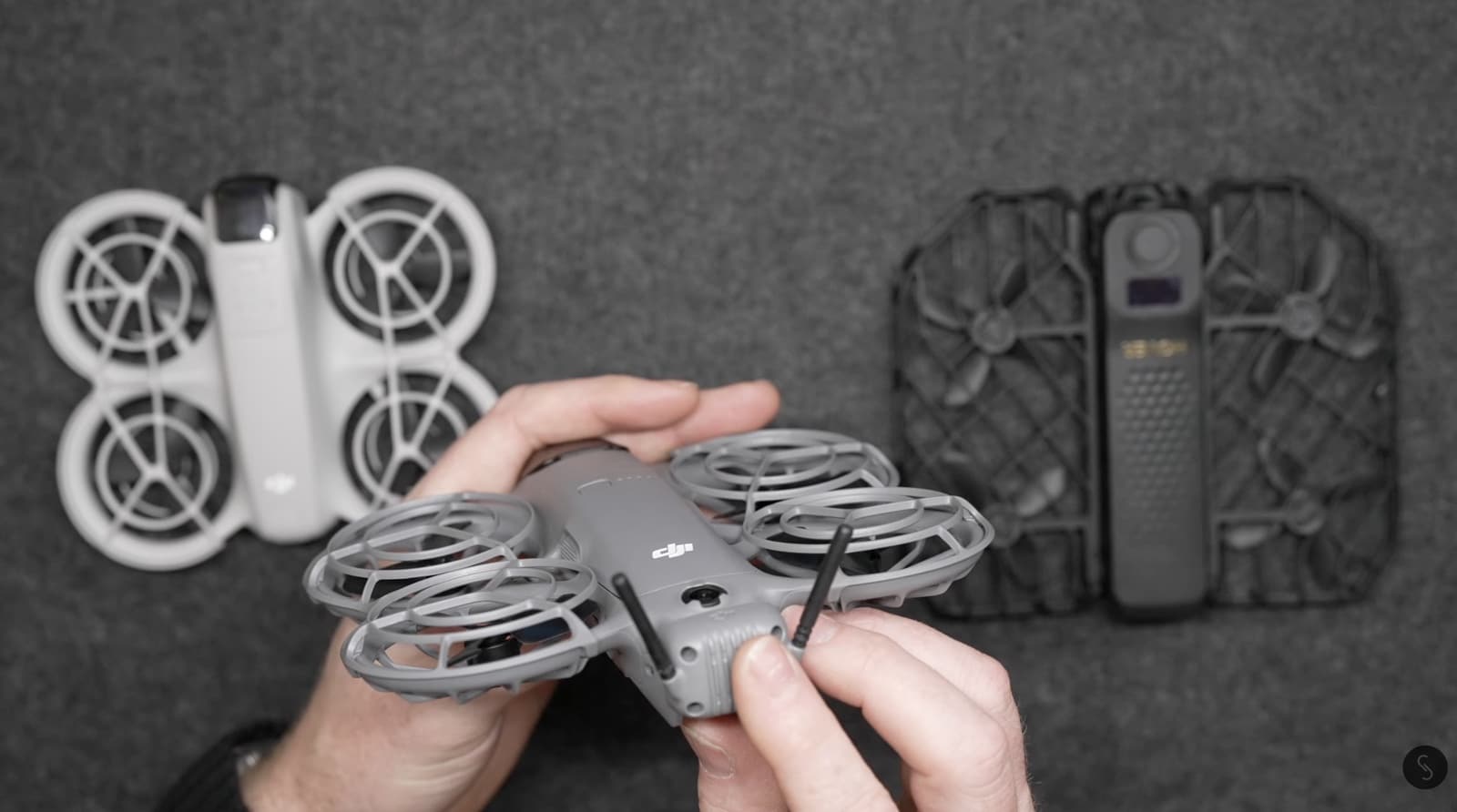 The Neo 2 and the OcuSync 4 module that gives it the longest range here.