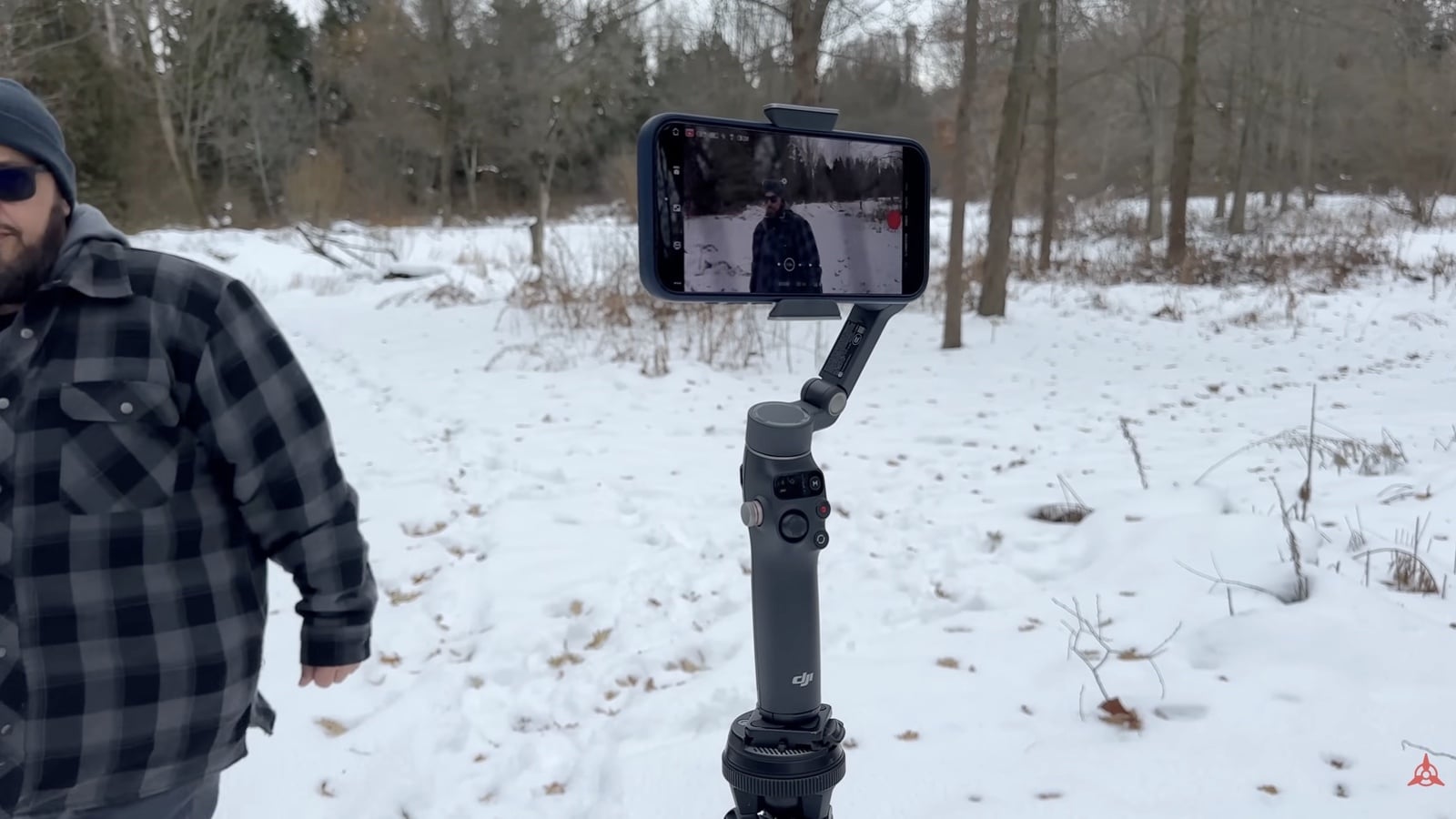 The DJI Osmo Mobile 8 rotating a full 360 degrees while tracking its subject.