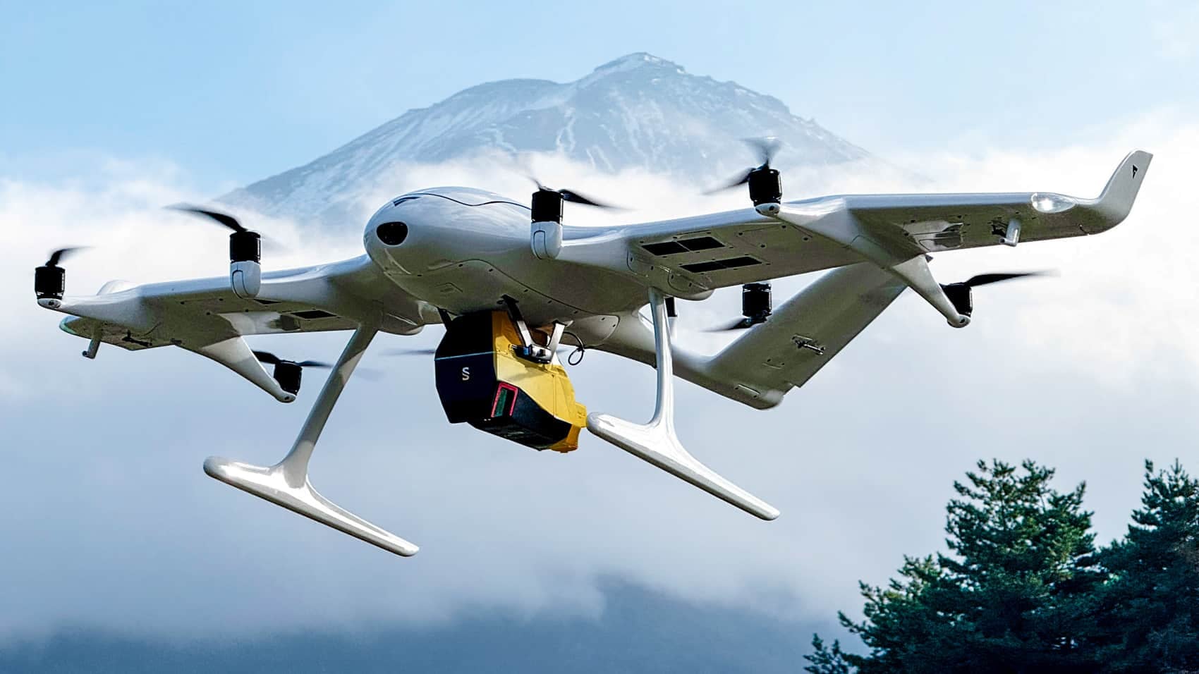 Wingcopter 198 flying a survey line for the ITOCHU and PASCO partnership in Japan.