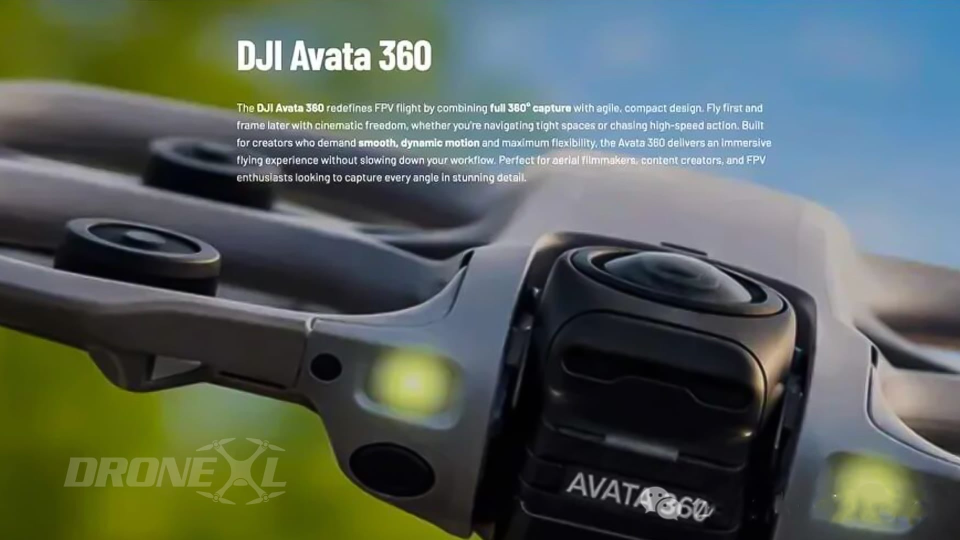 DJI Avata 360 promotional picture on a US drone supplier website.